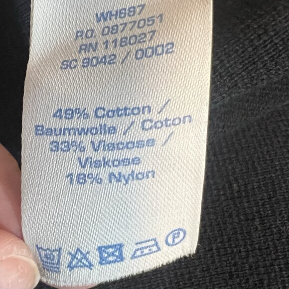 Boden Colorblock A Line Knit Dress Sz 14 Milano Black Gray Cotton Blend Preppy - Picture 8 of 9